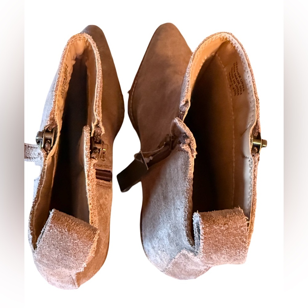 House of Harlow 1960 NWT Sz 8 Women's Tan Leather Suede Heel Ankle Boots (SH039) - Picture 7 of 15
